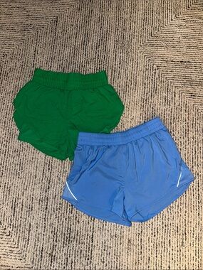 all in motion Green and Blue Women's Athletic Shorts - 2 Pack